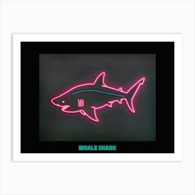 Neon Dark Red Whale Shark 4 Poster Art Print