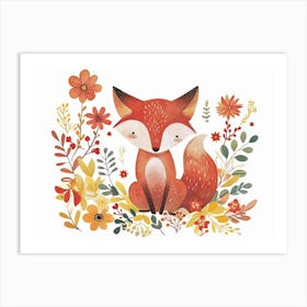 Little Floral Fox 3 Art Print