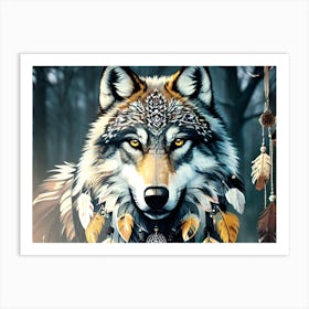 Wolf In The Woods 20 Art Print