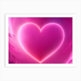 A Glowing Pink Heart Vibrant Horizontal Composition 37 Art Print