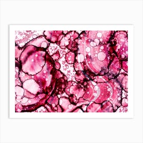 Alcohol Ink Pink Bubbles Art Print