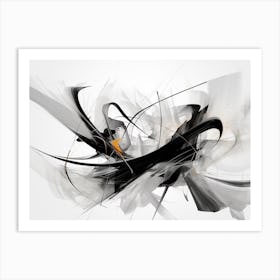 Quantum Entanglement Abstract Black And White 12 Art Print