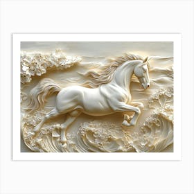 Horse In The Water 1 Art Print