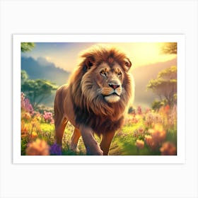 Majestic Lion 04 - AfriDesigns Art Print