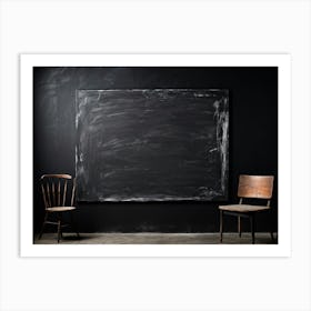 Black Chalkboard Serves As An Abstract Backdrop Horizontal In Orientation Its Texture Showcasing T Art Print