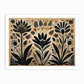 Black And White Flowers Art Print