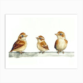 Birds On A Branch Art Print