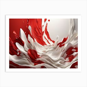 Red And White Splash Art Print