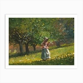 Girl With Hay Rake (1878), Winslow Homer Art Print