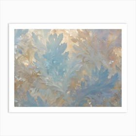 Abstract Background With Swirling, Pastel Colored Leaves, Creating A Delicate And Whimsical Pattern Art Print