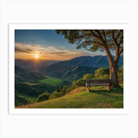 Sunset In The Mountains 5 Art Print