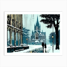 Snowy City Art Print