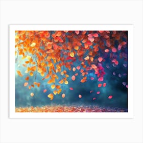 Elegant Colorful With Vibrant Flower Hanging Branches 6 Art Print