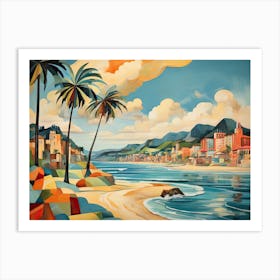 Cubism Coastal Beauty Art Print