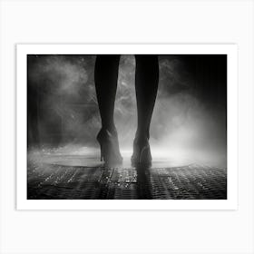 Silhouette Of A Woman In High Heels Art Print