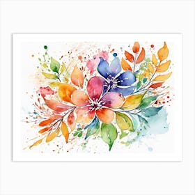 Watercolor Flowers 1 Art Print