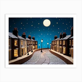 Claymation Depiction Capturing The Whimsy Of A Uk Street Houses Aligned With Eerie Precision Curvin Art Print