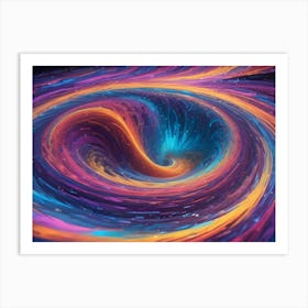 Abstract Image Of A Swirling, Colorful Vortex Art Print