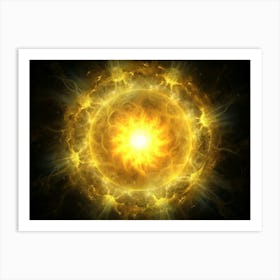 Glowing Yellow Orb With Cosmic Energy Art Print