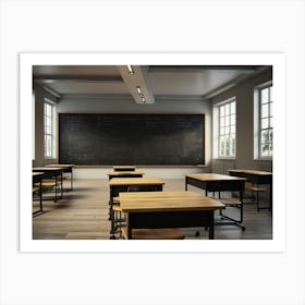 Classroom With Blackboard Art Print