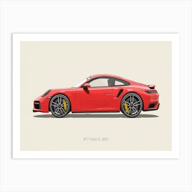 Porsche 911 Turbo S Car Style Art Print