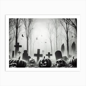 Halloween Graveyard 2 Art Print