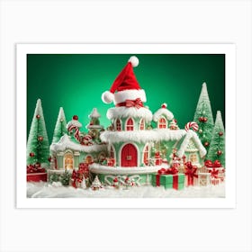 A Vividly Fluffy Red Santa Hat Brimming With Soft White Faux Fur Domes The Top In A Merry Celeb (2) Art Print