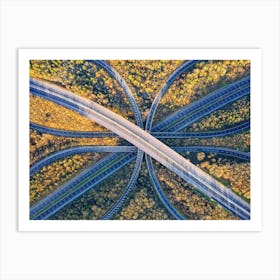 Spaghetti Junction M25, London Art Print