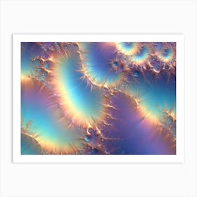 Abstract Image Of Swirling, Fluid Colors In Shades Of Pink, Blue, And Gold 1 Art Print