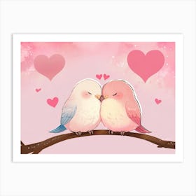 Two Birds On A Branch 8 Art Print