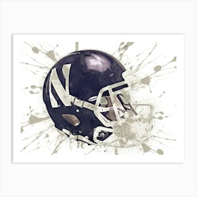 Northwestern Wildcats NCAA Helmet Poster Art Print