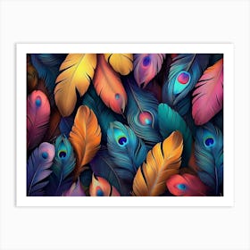 Peacock Feathers Art Print