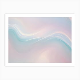 Abstract Background With Flowing, Wavy Lines In Soft Pastel Colors, Creating A Sense Of Movement And Fluidity Art Print