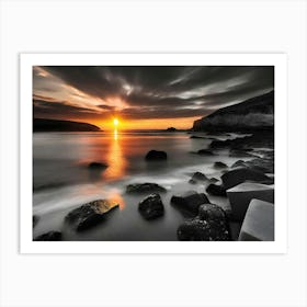 Sunset At The Beach 646 Art Print