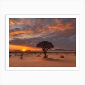 Sunset In Namibia Art Print