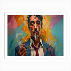 Man Smoking A Cigarette Art Print