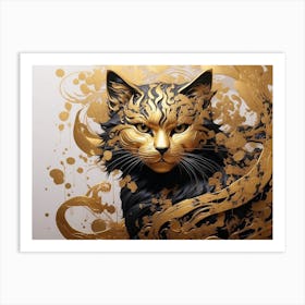 Gold Cat Art Print