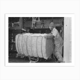 Removing Bales Of Cotton From Gin Press, Lehi, Arkansas By Russell Lee Art Print