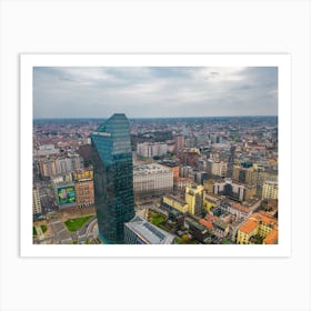 Milan Poster Skyscrapers aerial view Art Print