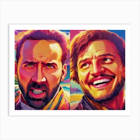 Nicolas Cage & Pedro Pascal Meme Art Massive Talent Art Print