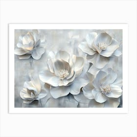 White Flowers 9 Art Print