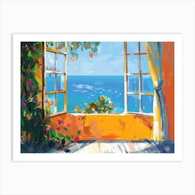 Malibu From The Window View Painting 2 Art Print