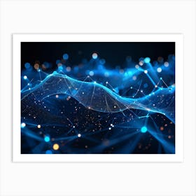 Abstract Digital Art Representing A Futuristic Ai Connection Network Datum Streams Intertwining In (6) Art Print