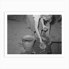 Daughter Of Tenant Farmer Living Near Muskogee, Oklahoma, Changing Water In Goldfish Bowl, Refer To General Art Print