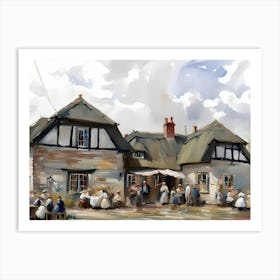 Artist In Residence With Morris Dancers Art Print