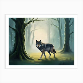 Wolf In The Forest 2 Art Print