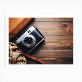 Vintage Camera And Bag Art Print