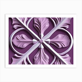 Seamless Relief Sculpture Designation Retro Pattern Purple Curve Cross Check Square Geometry Art Print