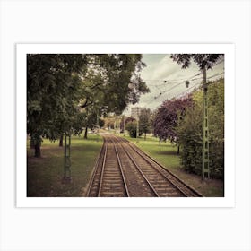 Railroad Tracks On An Autumn Day Art Print