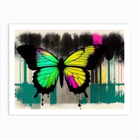 Butterfly With Paint Splatters 1 Art Print